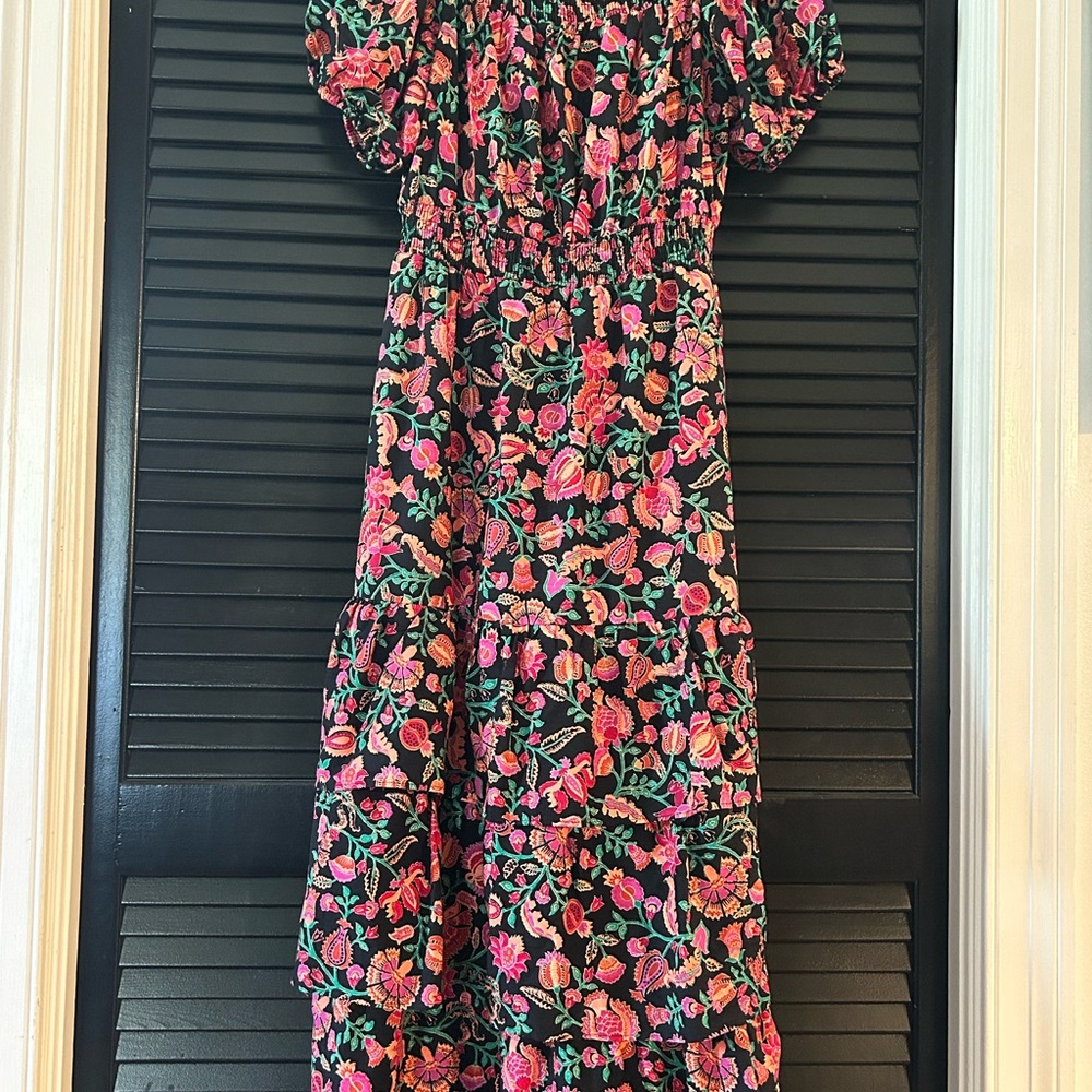 Knox Rose Floral Maxi Dress - Black and Pink